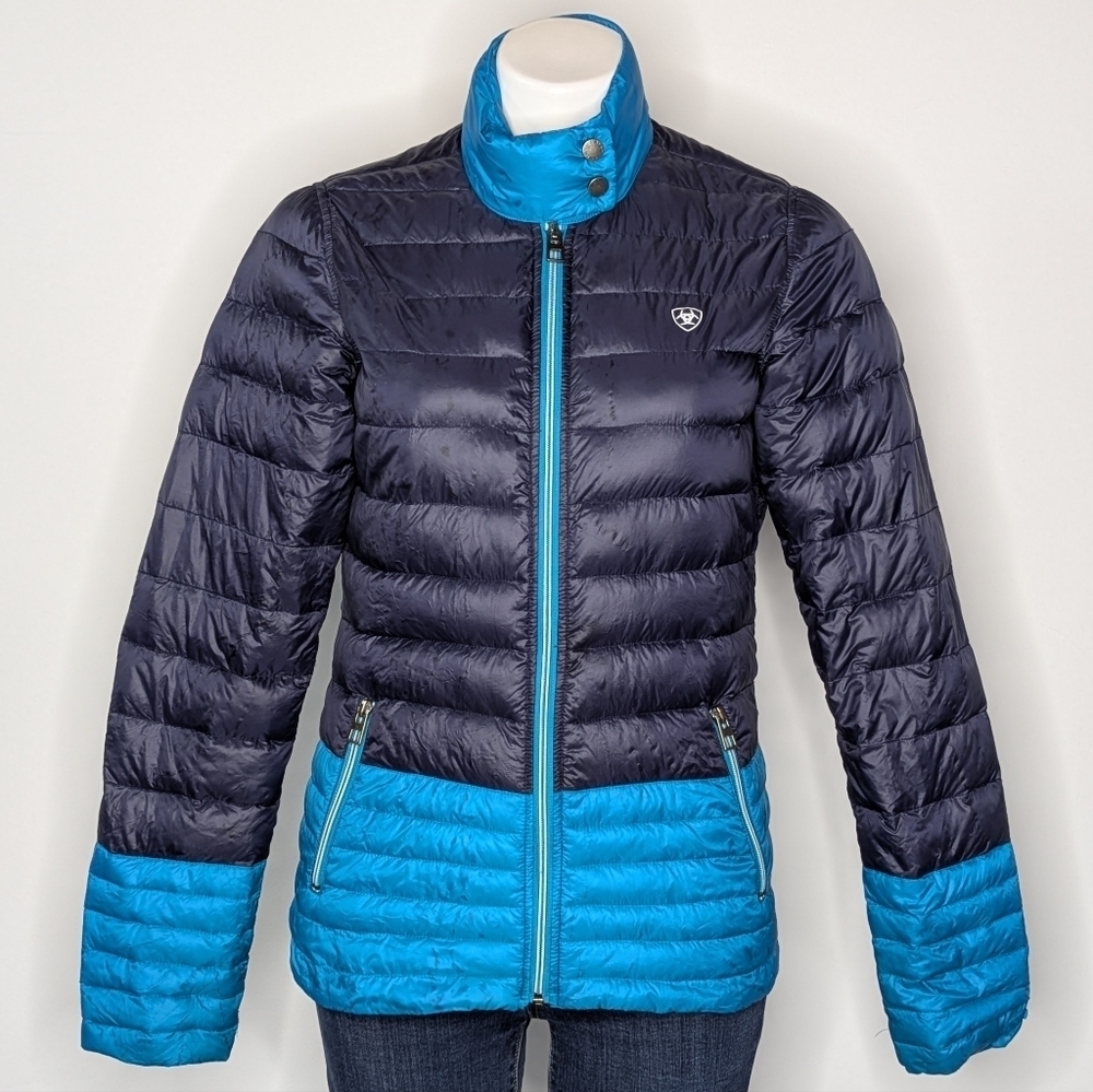 Ariat Ideal Two Tone Blue Down Puffer Jacket S